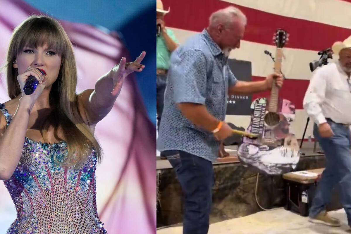 Hombre destroza guitarra firmada por Taylor Swift tras comprarla en subasta