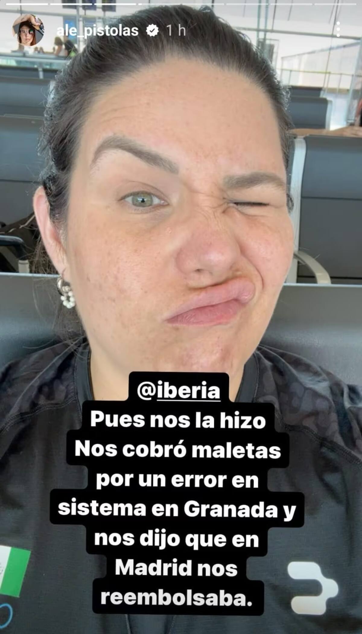 Alejandra Zavala compartió en instagram los problemas que le ocasionaron la aerolínea española, Iberia.