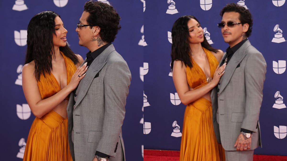 Christian Nodal evita beso de Ángela Aguilar en la alfombra roja de los Latin Grammy 2025 y causa miles de críticas