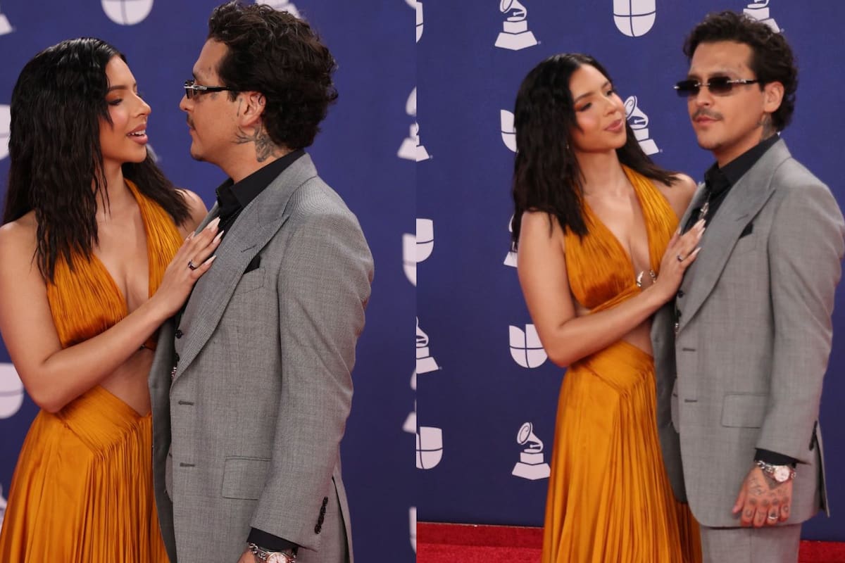 Christian Nodal evita beso de Ángela Aguilar en la alfombra roja de los Latin Grammy 2025 y causa miles de críticas