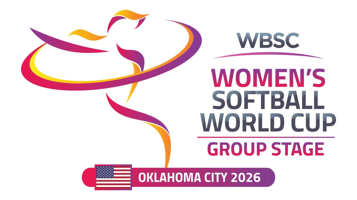 Logotipo del Mundial de Softbol Femenil 2026, grupo en Oklahoma City. (Foto: WBSC)