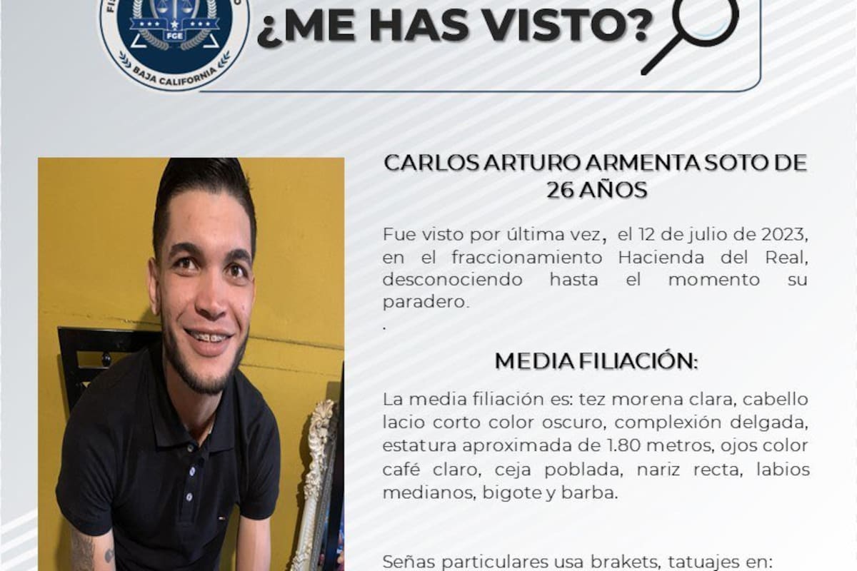Solicitan apoyo para localizar a Carlos Arturo Armenta Soto