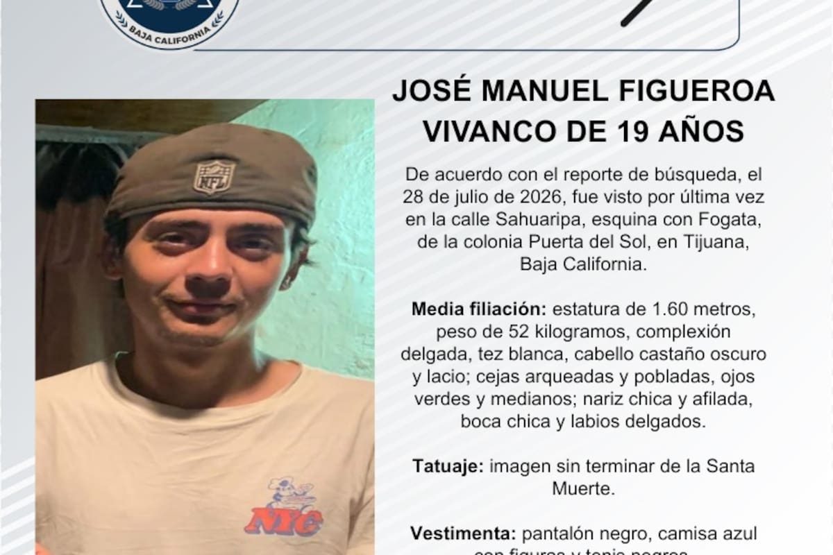 Se busca José Manuel Figueroa Vivanco de 19 años