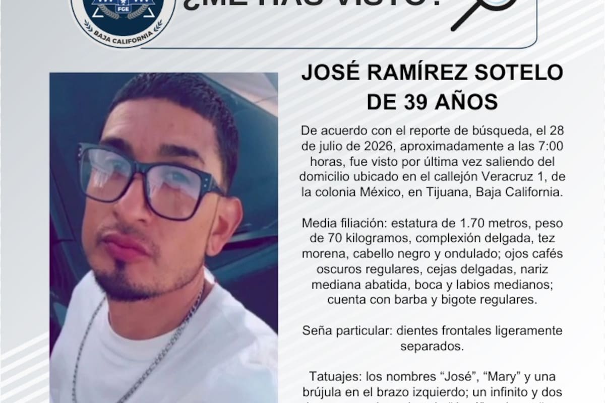 Se busca José Ramírez Sotelo de 39 años