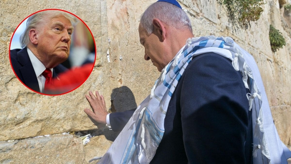 Benjamín Netanyahu visitó el Muro de los Lamentos para orar por Donald Trump, agradeciendo su respaldo militar en la ofensiva contra Irán.
