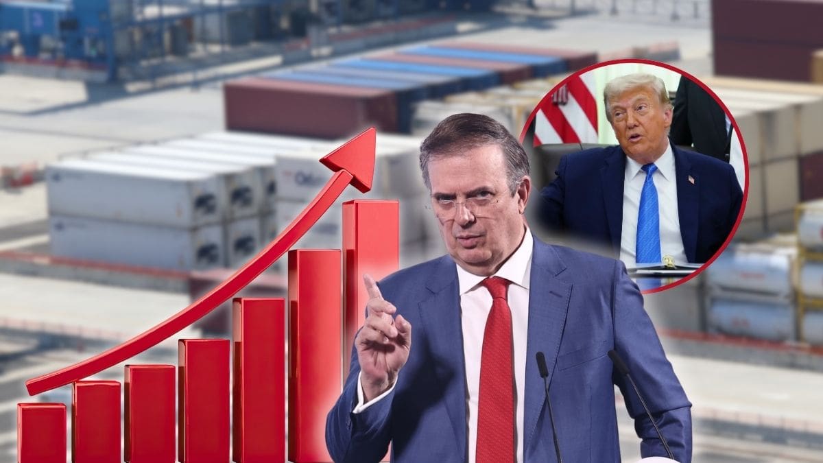 Marcelo Ebrard descarta responder con aranceles a Donald Trump para evitar una guerra comercial y confirma que el 85% de las exportaciones mexicanas mantienen arancel cero por el T-MEC | Archivo GH, Canva