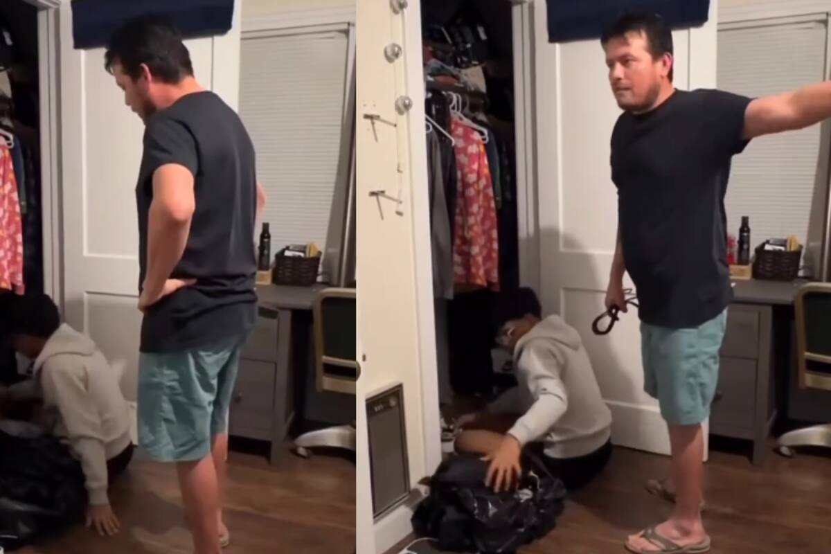 “Todo lo vas a echar, vamos a sacar todas las chamarras que tienes de marca, nada vas a dejar.”:Padre se vuelve viral al darle una lección a su hijo que hacia bullyng por la ropa que usaban sus compañeros