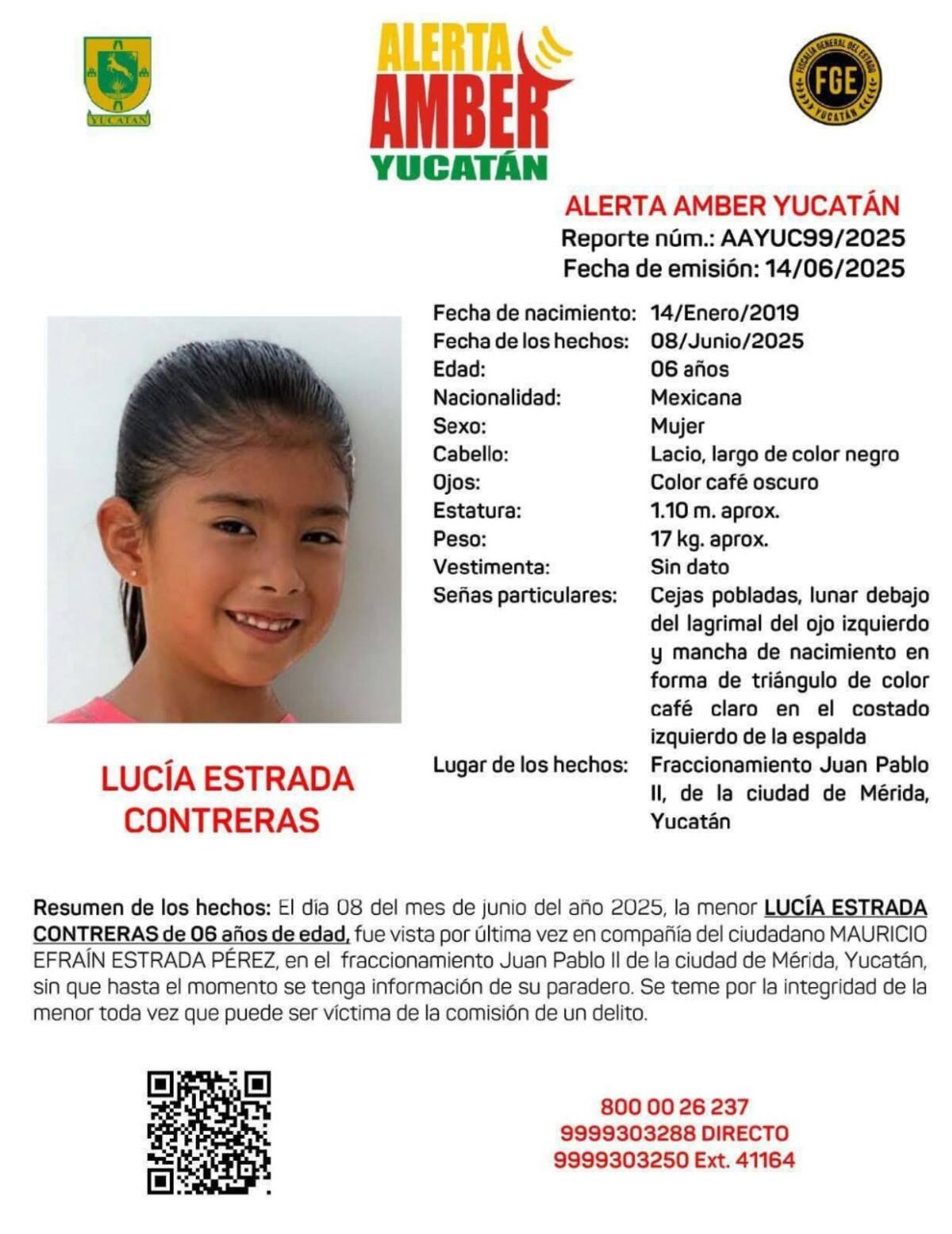 Foto: Alerta Amber Yucatán.