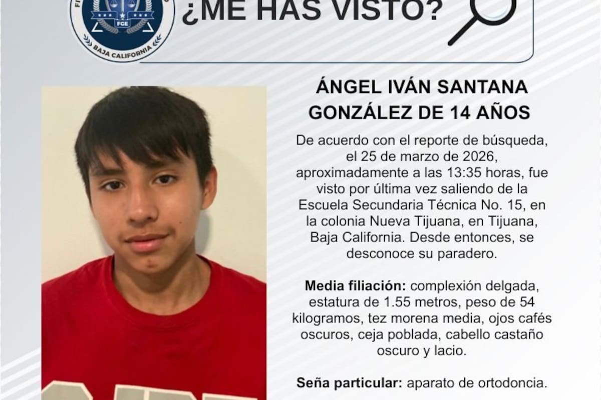 Se busca a Ángel Iván Santana González de 14 años