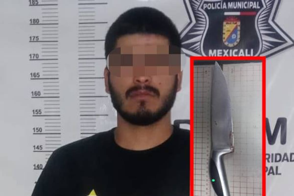 Detienen a joven tras agredir a su padre con un cuchillo en el valle de Mexicali