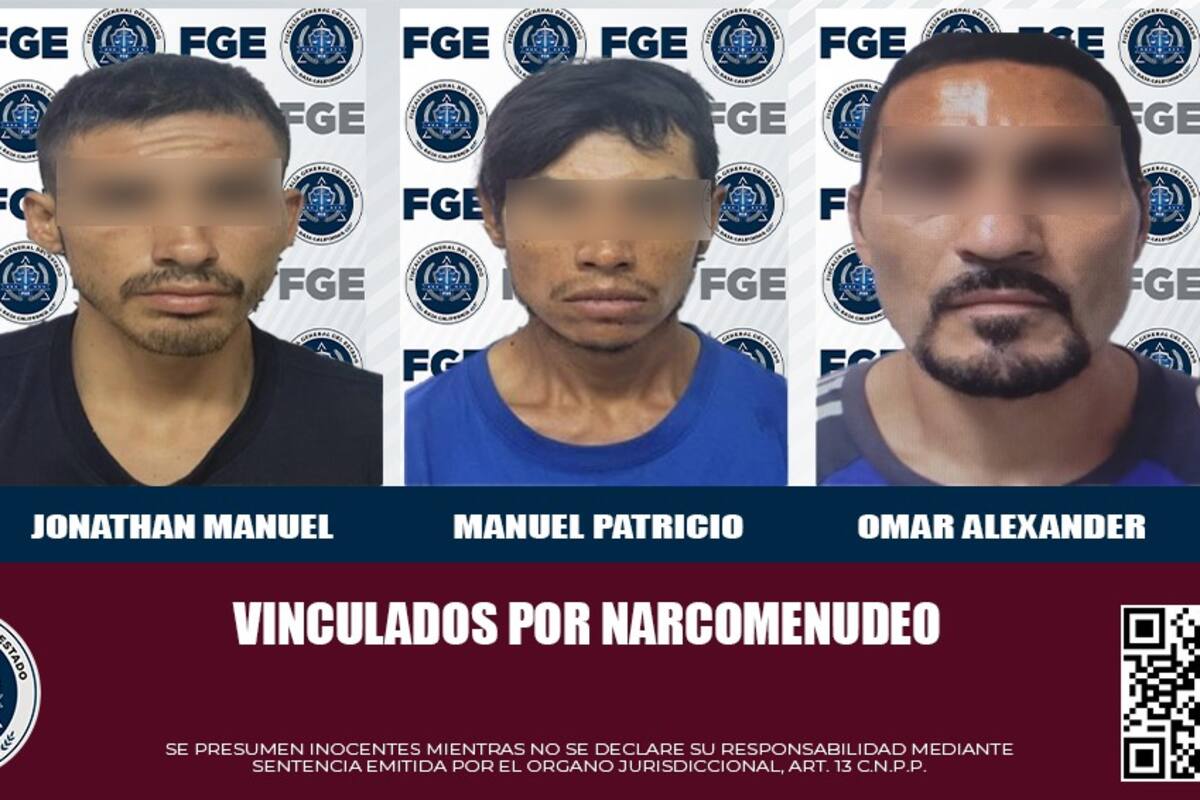 Tres detenidos por narcomenudeo quedan en prisión preventiva