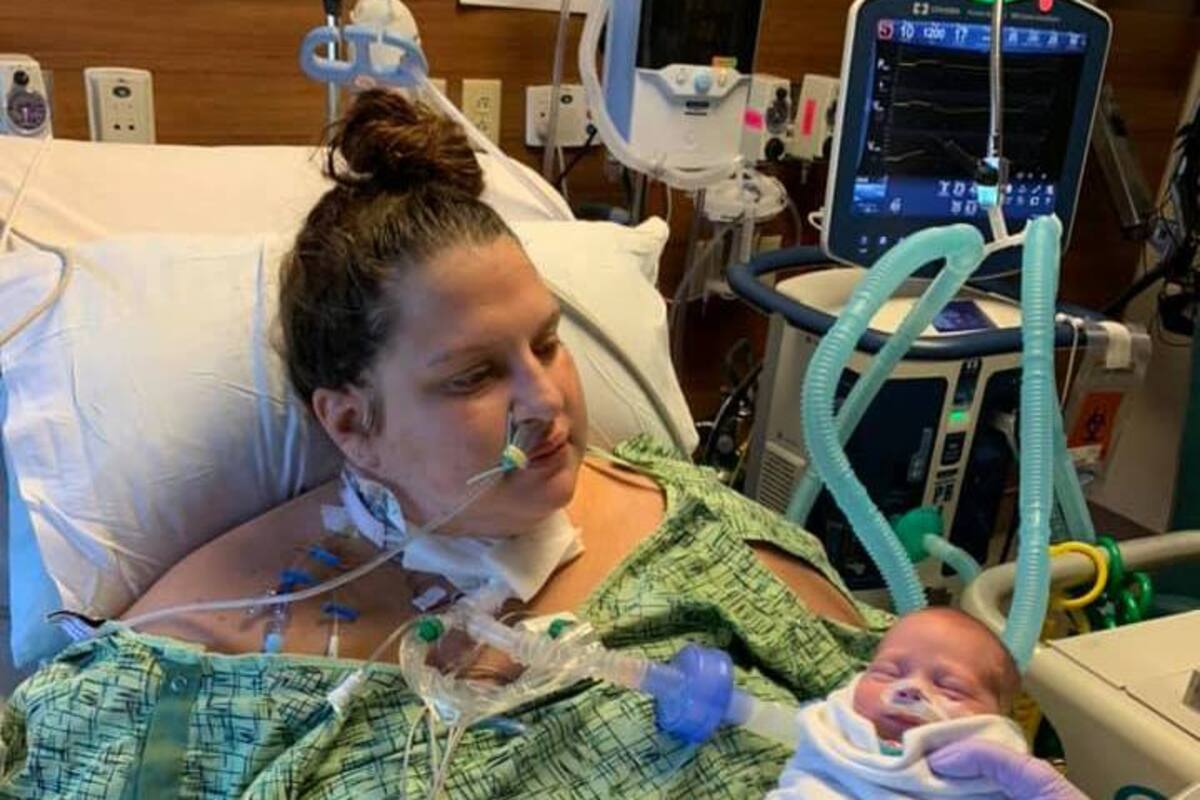 Mujer entra en coma por Covid y al despertar tiene hijo de 1 mes de nacido