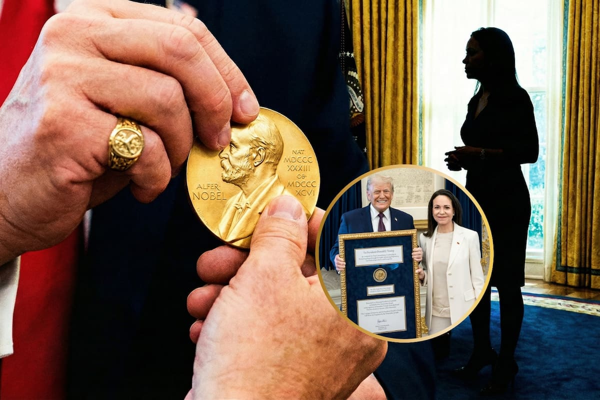 ¿Regaló el Nobel? El insólito gesto de María Corina Machado con Donald Trump que indigna a Noruega y la tajante respuesta del Comité sobre si pueden quitarle el premio este 2026