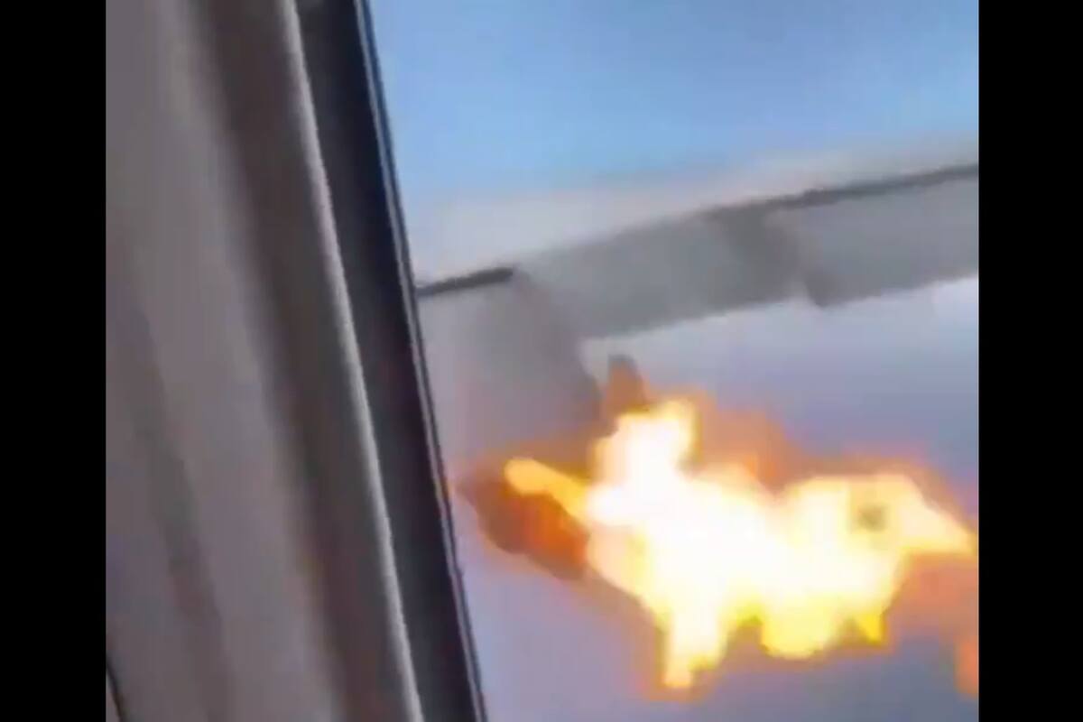 VIDEO: Avión aterriza de emergencia en LA por fuego
