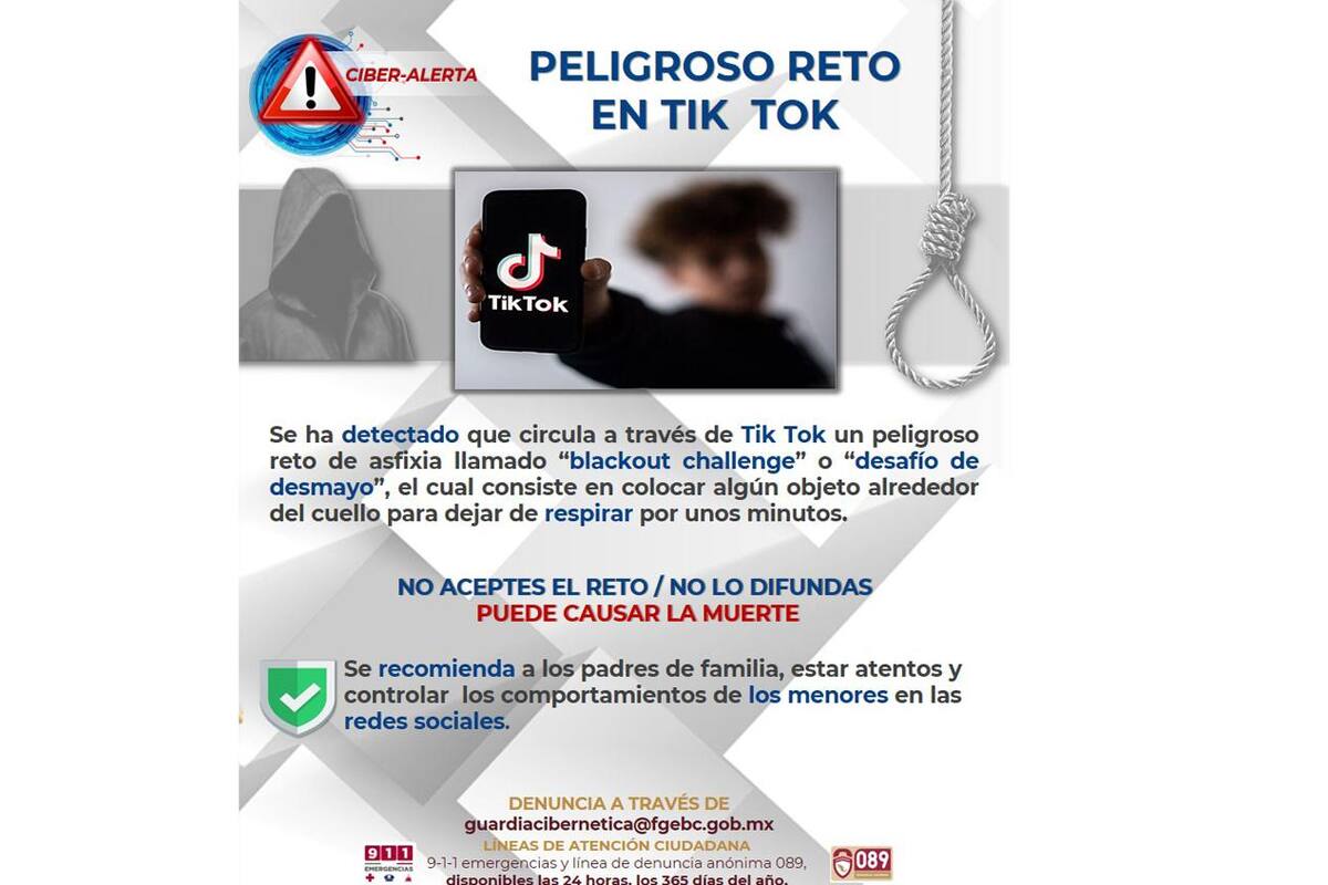 FGE emite alerta sobre reto de asfixia denominado ‘Blackout challenge’