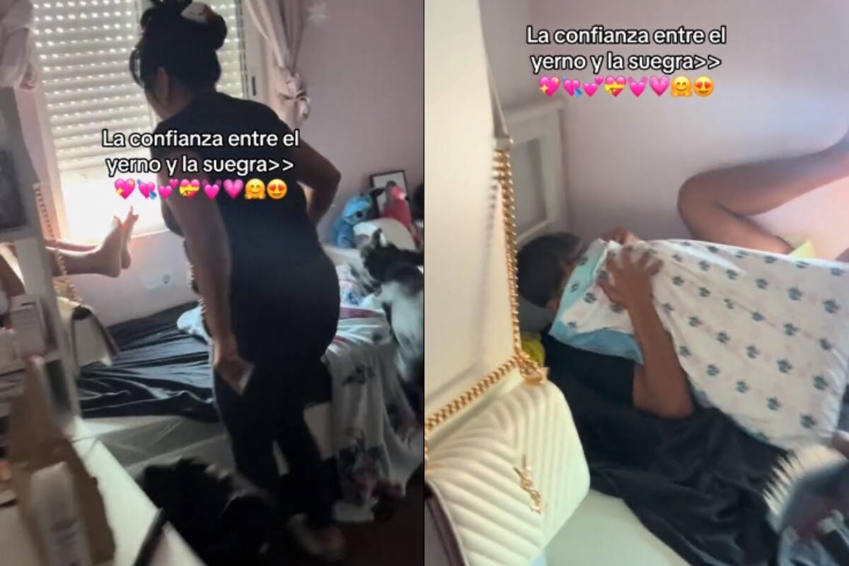 VIRAL: mujer persigue a su yerno para darle unas nalgadas por haberle tocado un pecho a su hija