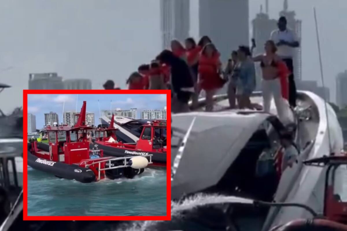 Se hunde yate de lujo en Miami Beach con 32 personas a bordo; todas fueron rescatadas