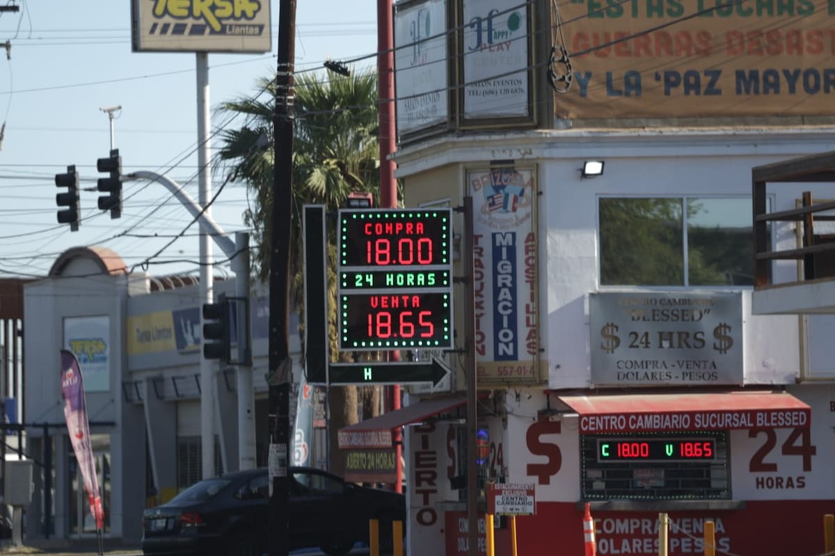 Dólar en 18.50 pesos a la venta en casas de cambio en Mexicali