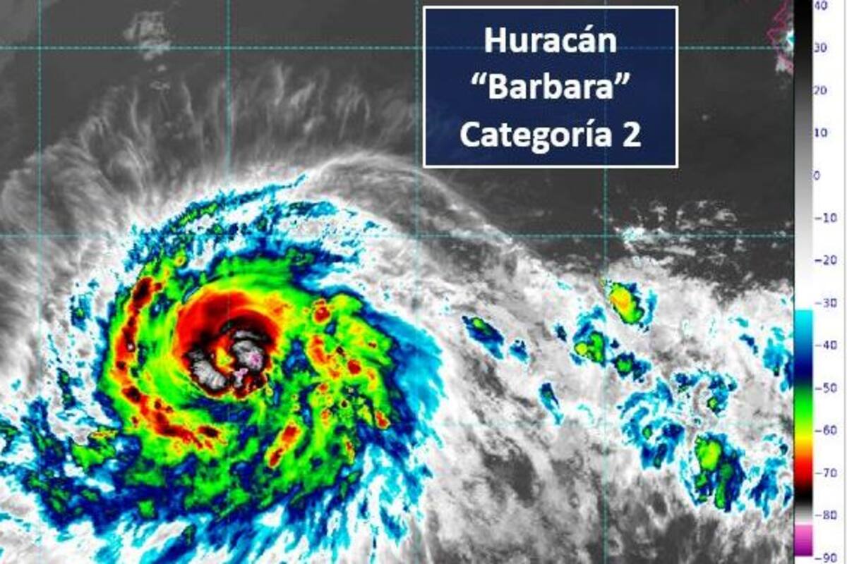 “Barbara” evoluciona a huracán categoría 2