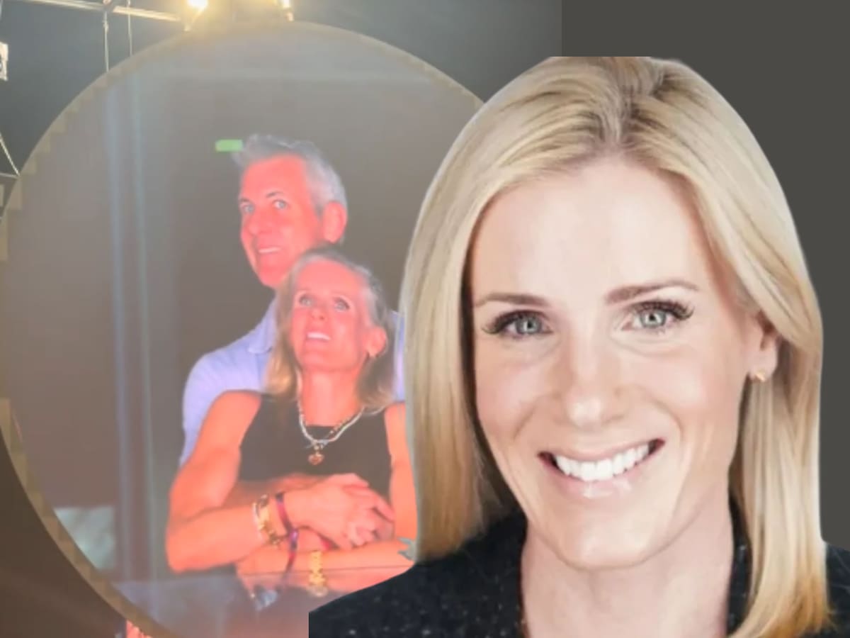 Al notar que aparecían en pantalla, ella se cubrió el rostro y se apartó, mientras él intentó retirarse del encuadre. Crédito: Redes sociales/LinkedIn de Kristin Cabot