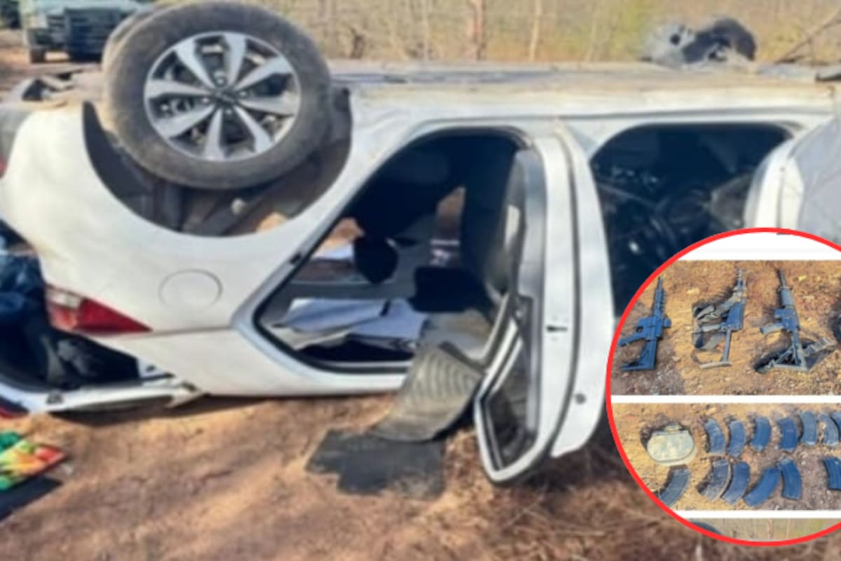 Vehículo robado, armas de alto poder y un dron: tras brutal agresión, fuerzas federales aseguran arsenal y unidad volcada en Culiacán