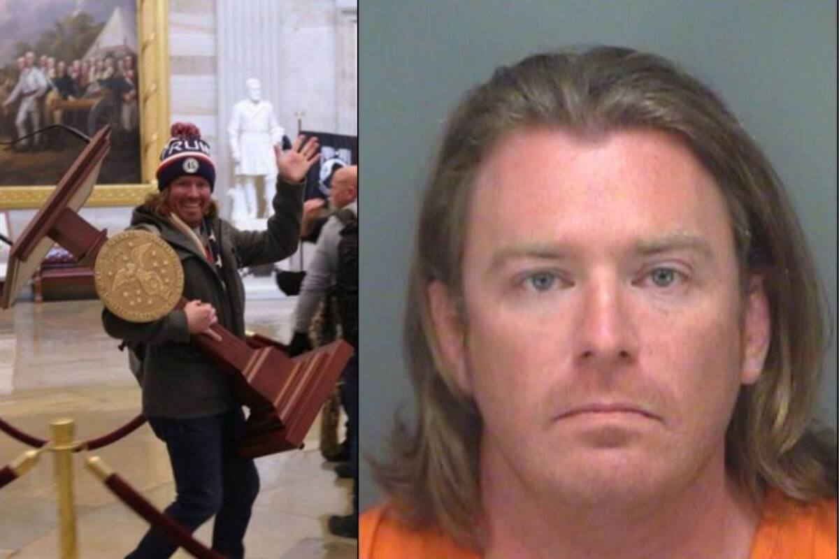 Arrestan sujeto que se robó el atrio de Nancy Pelosi durante las protestas en el Capitolio de EU
