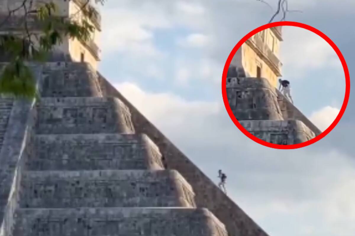 Turista alemán es golpeado por multitud al subir la pirámide de Chichén Itzá | VIDEO
