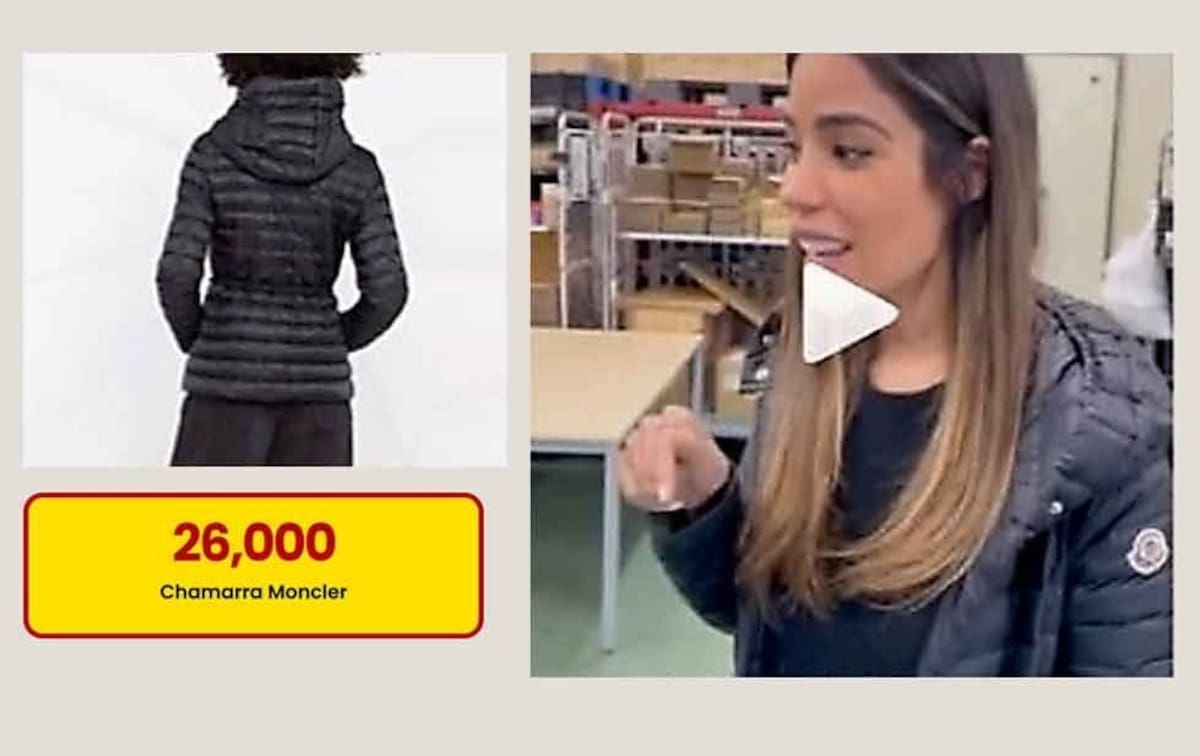 Chamarra Moncler valuada en 26 mil pesos (Jorge García Orozco vía Reforma)