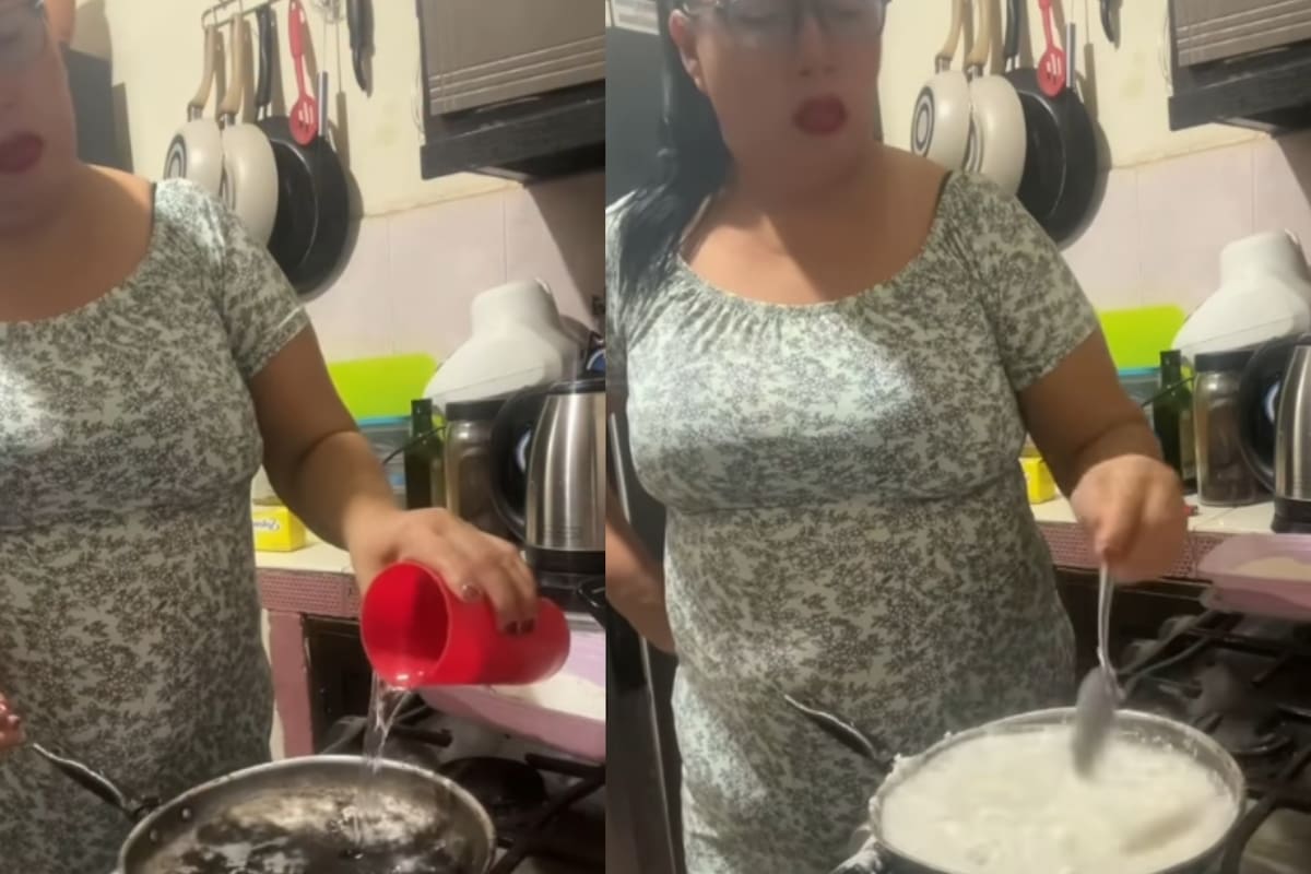 “Mi lobe así me lo pidió y yo le cumplo sus antojos” Mujer se vuelve viral en redes sociales por preparar un peculiar caldo de harina