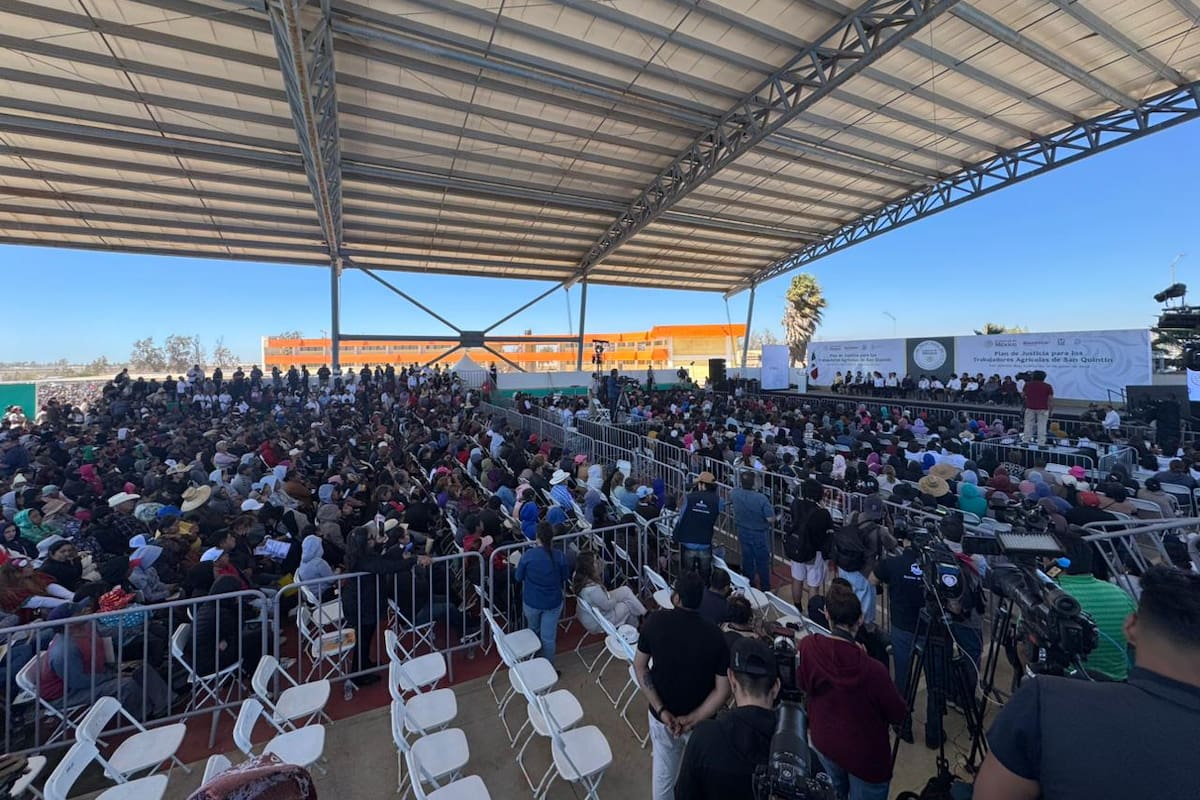 Protestas y peticiones ciudadanas marcan visita de Claudia Sheinbaum a San Quintín