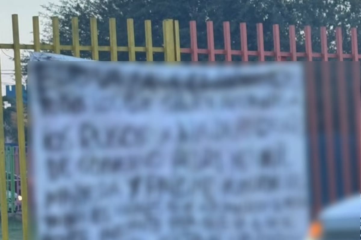 Dejan manta con amenazas contra mandos policiales en un kínder de Mexicali