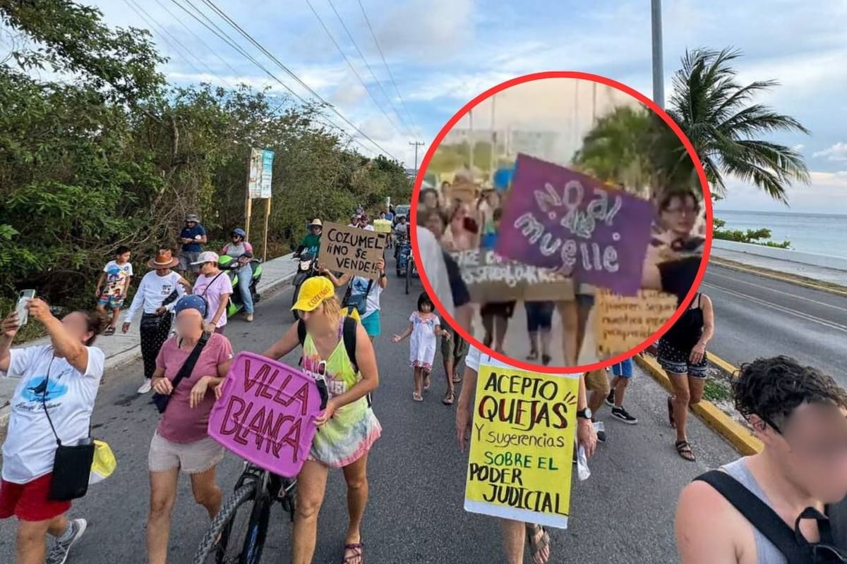 Buzos protestan bajo el mar en Cozumel contra construcción del Cuarto Muelle de cruceros