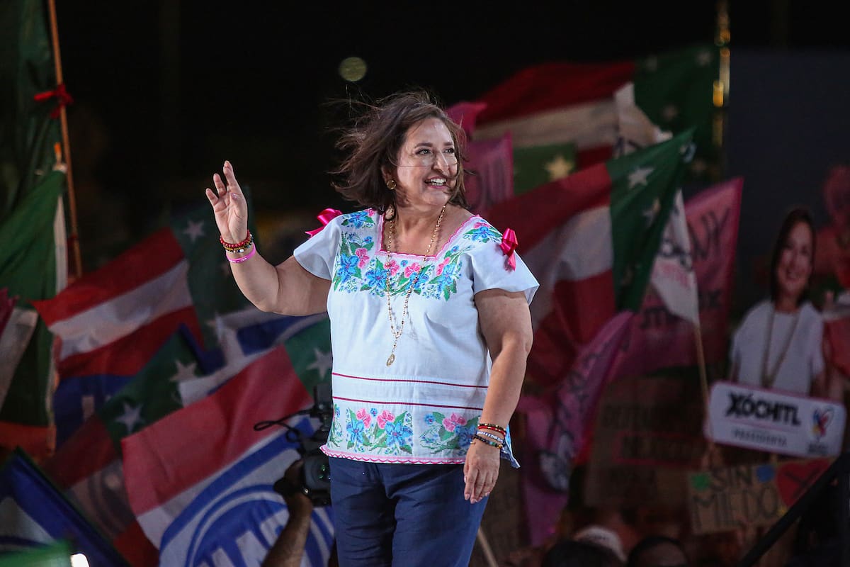 La candidata opositora Xóchitl Gálvez participa durante un acto político este martes en Mérida (México). EFE/Lorenzo Hernández