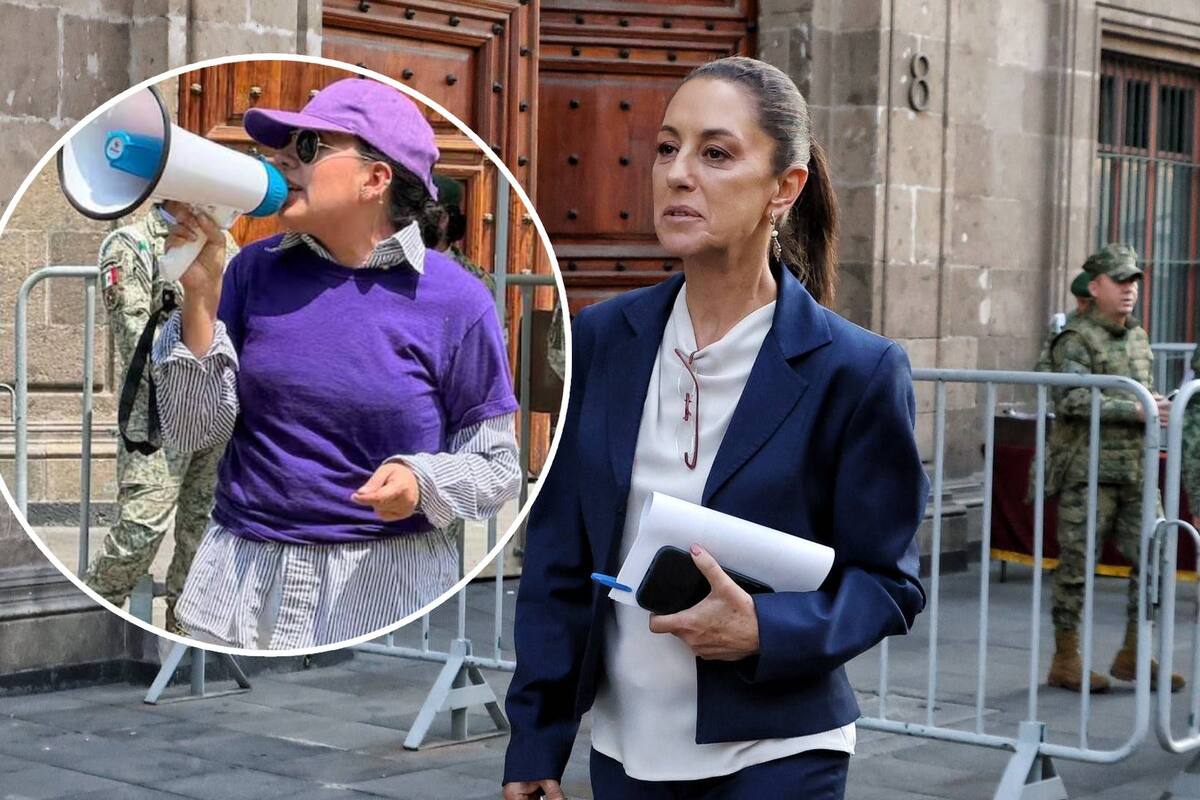 Víctima de acoso burla seguridad de Palacio Nacional para ver a Sheinbaum