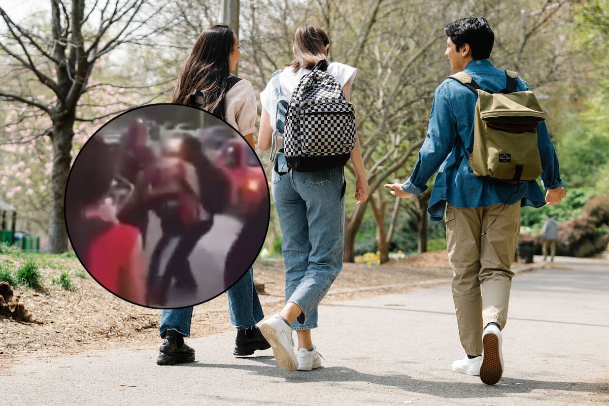 Captan a estudiantes atacando a una compañera frente a su madre