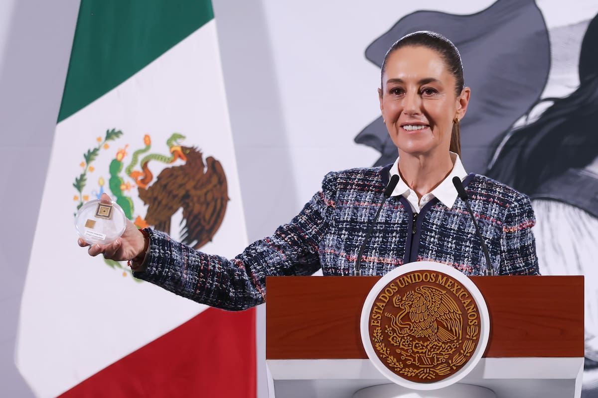 La presidenta Claudia Sheinbaum Pardo en su "Mañanera del Pueblo" el 6 de febrero del 2025. | Crédito: Presidencia