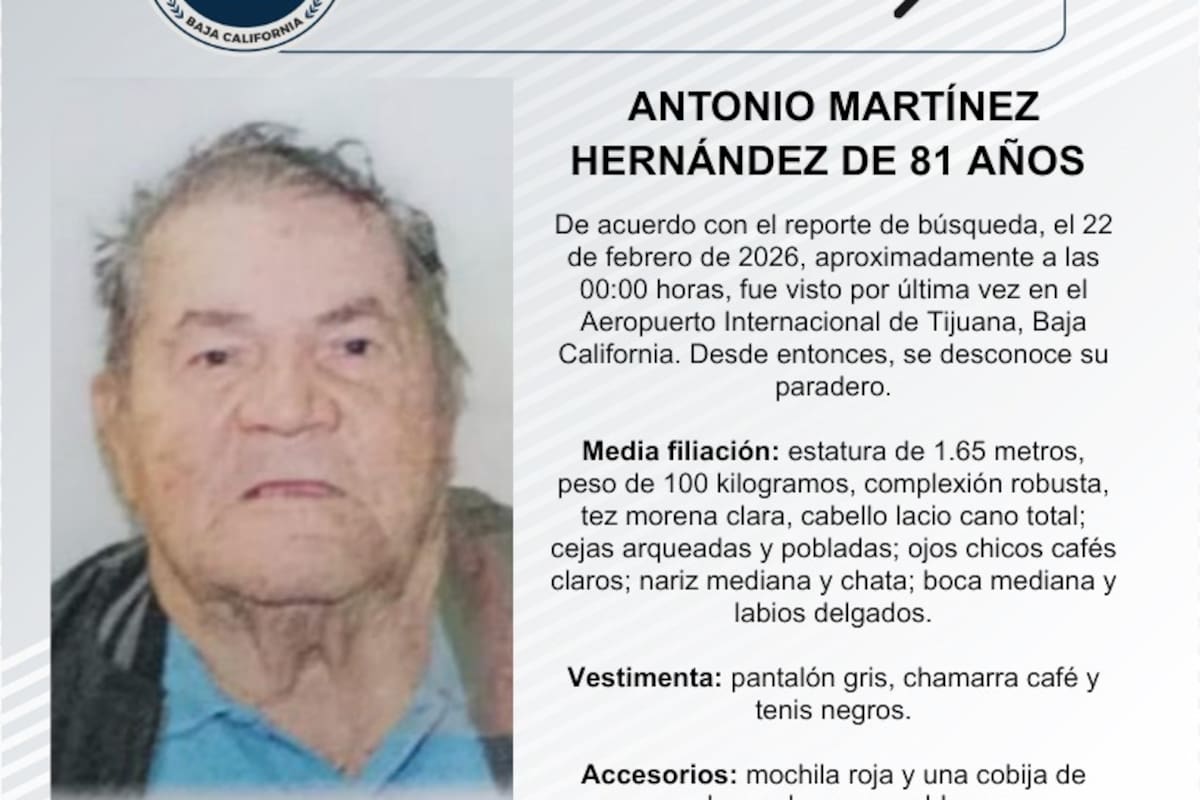 Se busca a Antonio Martínez Hernández de 81 años de edad