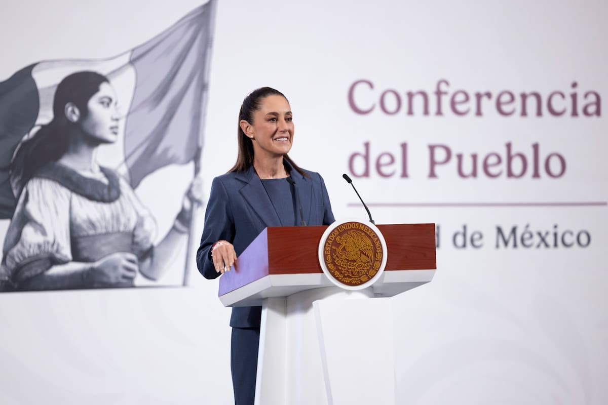 La presidenta Claudia Sheinbaum en su 'Conferencia del Pueblo' del 17 de julio del 2025. | Crédito: Presidencia