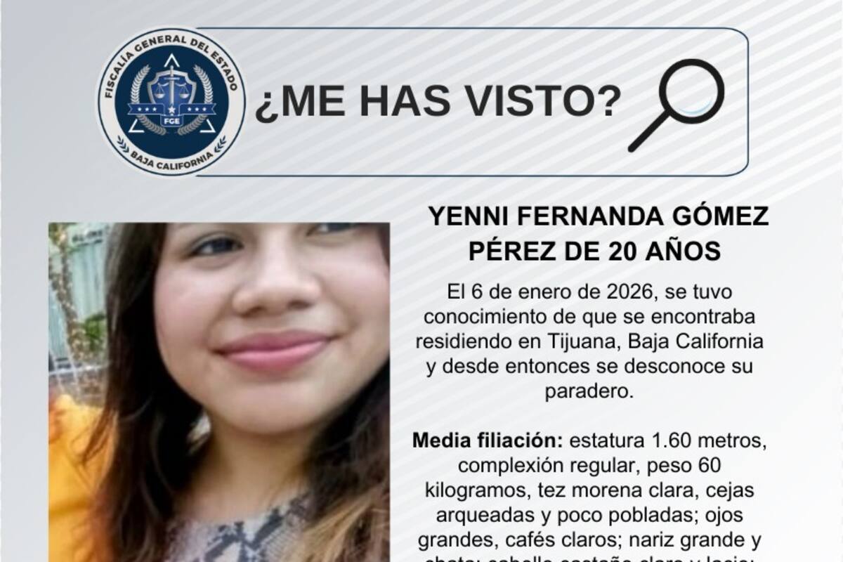 Se busca a Yenni Fernanda Gómez Pérez, de 20 años