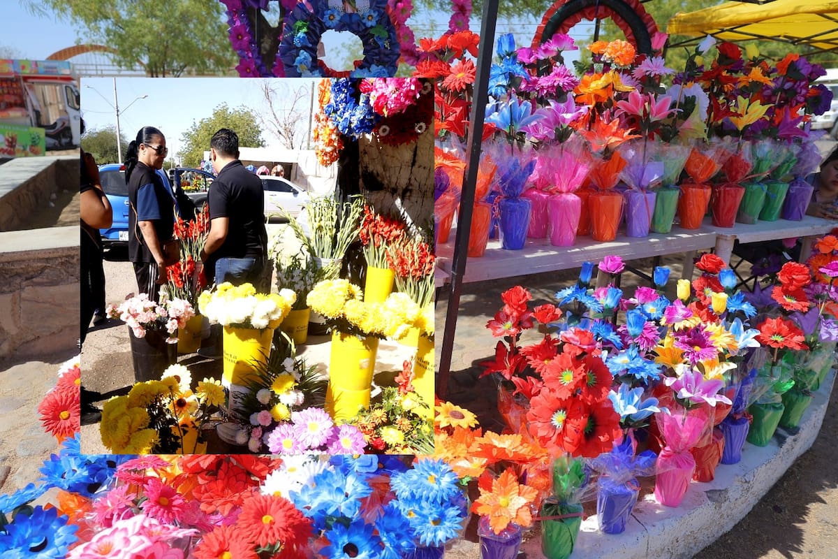“Flojas” las ventas de flores en panteones de Hermosillo a una semana del Día de Muertos