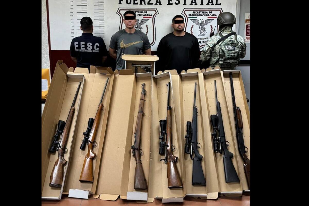 Detienen a dos hombres armados en el valle de Mexicali
