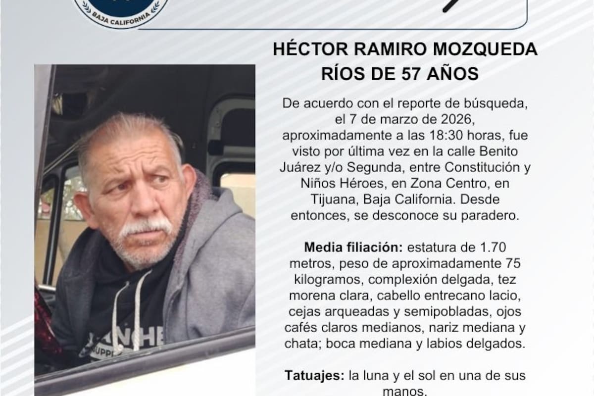 Se busca a Héctor Ramiro Mozqueda Ríos de 57 años