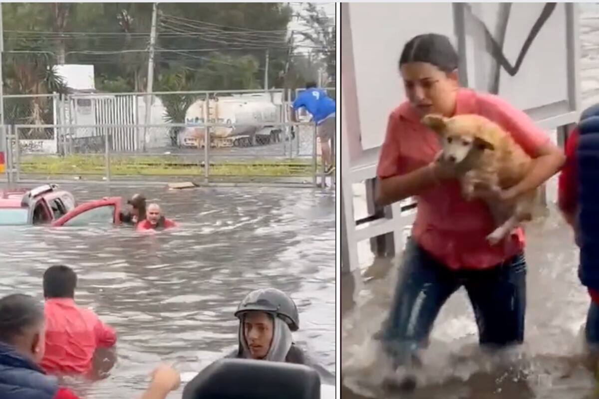 VIDEO: Rescatan abuelitos atrapados en inundación en Guadalajara
