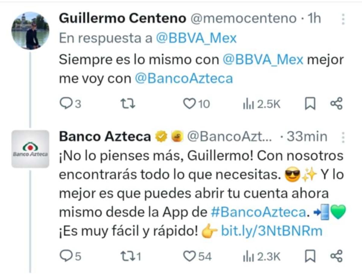 Mientras los usuarios de BBVA se quejaron por las fallas de la app en redes sociales, un banco ofreció sus servicios