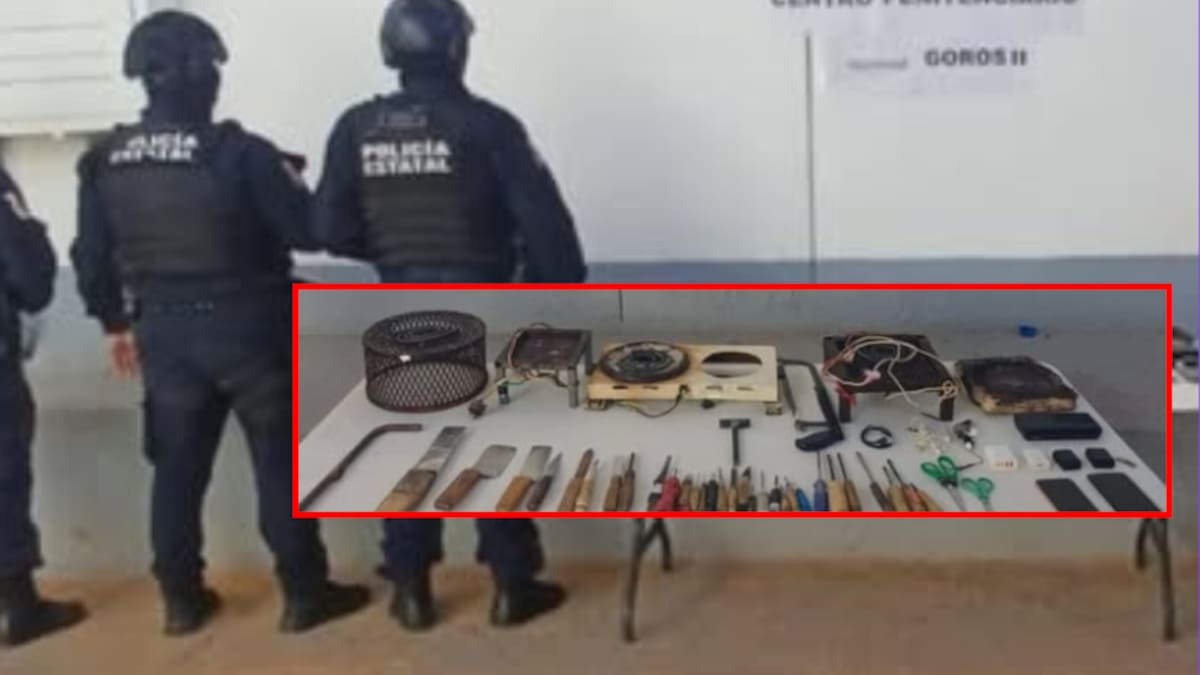 Revisan penal de Ahome y hallan cuchillos, puntas y celulares: operativo interinstitucional detecta objetos prohibidos en módulo del Centro Penitenciario Goros II