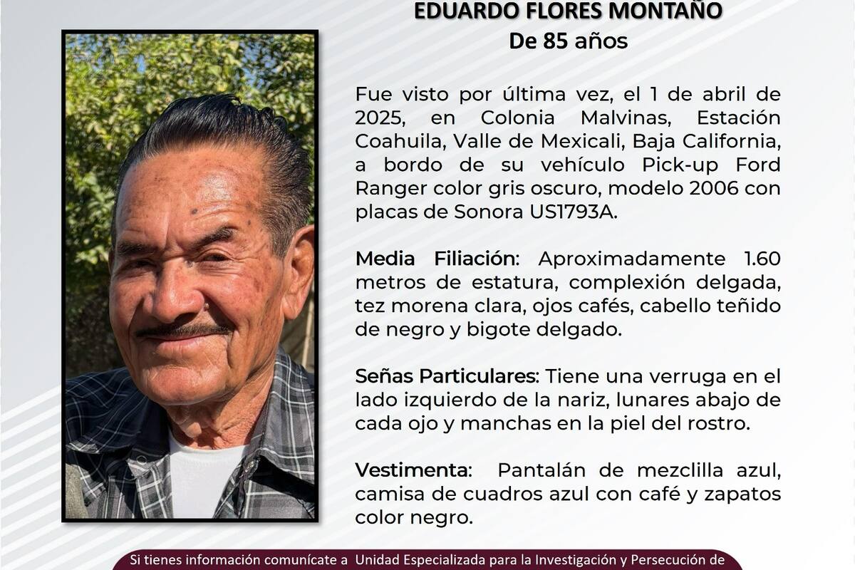 Se solicita ayuda para localizar a Eduardo Flores Montano