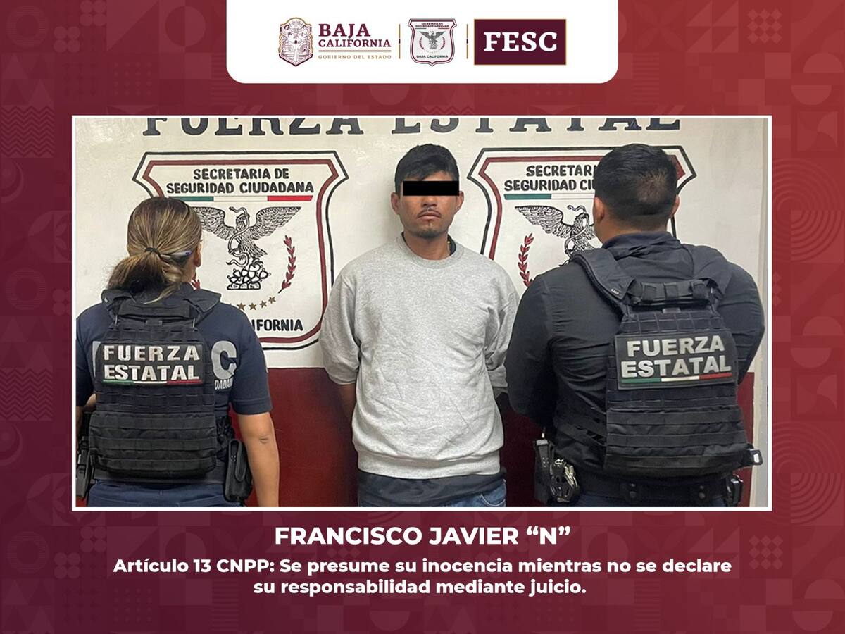 fue detenido Francisco Javier “N” de 29, se le sorprendió agrediendo física y verbalmente a su mamá l Foto: Cortesía