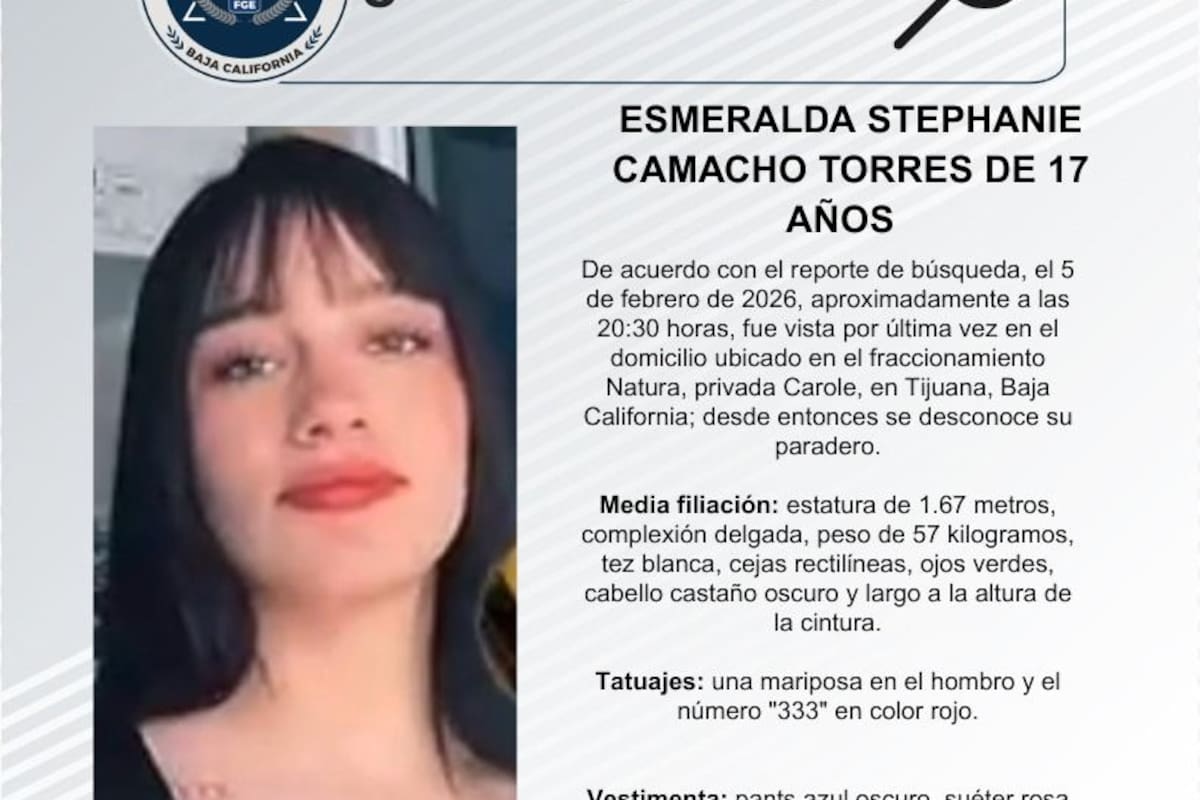 Se busca a Esmeralda Stephanie Camacho Torres de 17 años