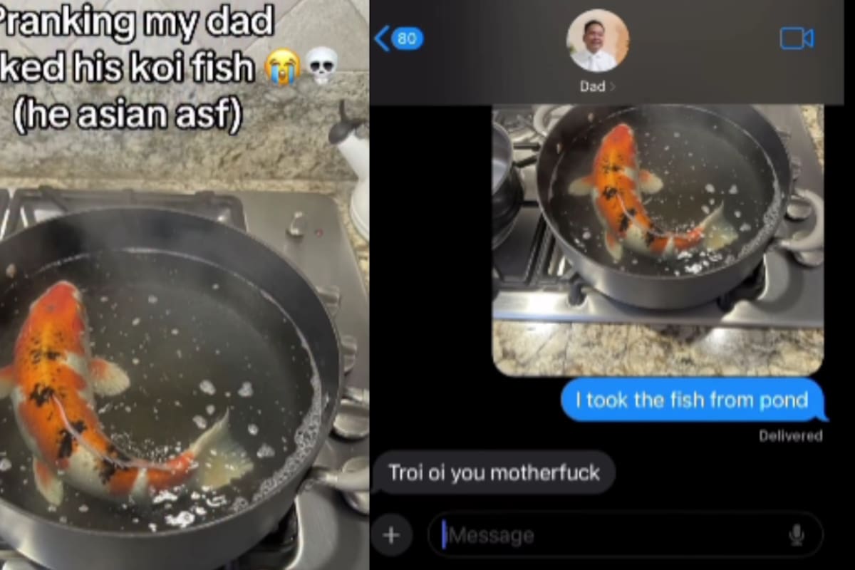 Joven le hace una broma a su padre diciéndole que cocinó a su pez koi… así reaccionó