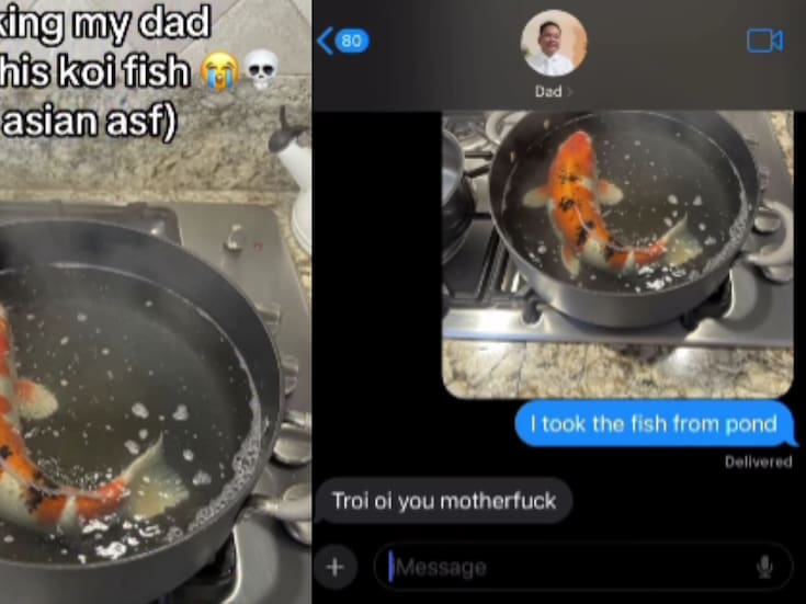 Joven le hace una broma a su padre diciéndole que cocinó a su pez koi… así reaccionó